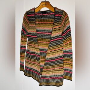 O’Neill Striped Open Front Cardigan Boho Lightweight Sweater Small